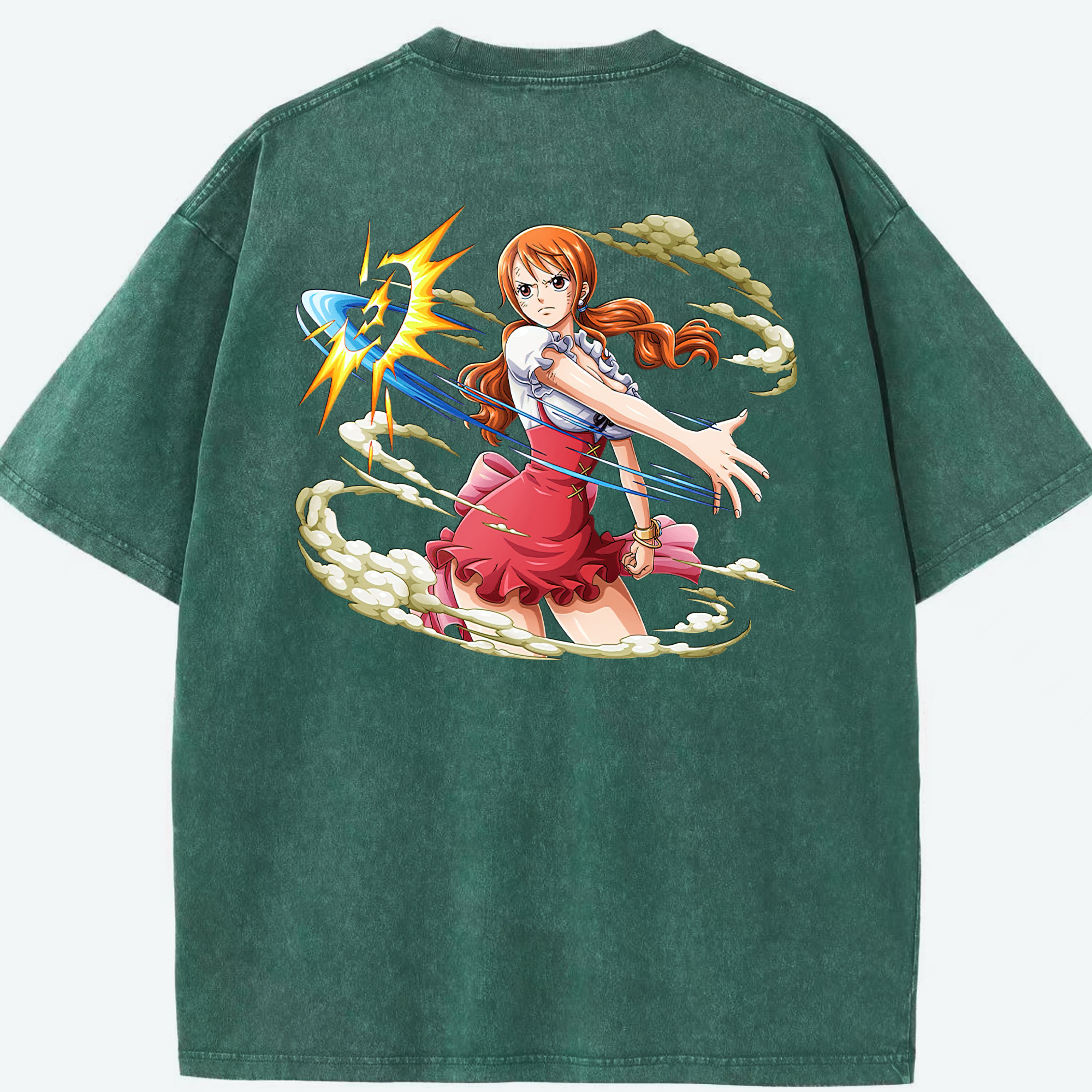 ワンピース ナミ ONE PIECE Nami 綿100% ヴィンテージ風 半袖Tシャツ（背面プリント）